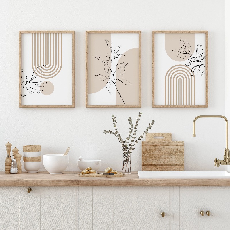 Neutral Wall Art Prints for Mo - đánh giá và giá Home Office Japandi